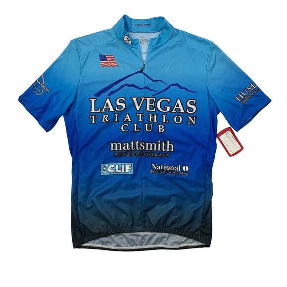 Sugoi Cycling Jersey Mens Mens M Medium Las Vegas Triathlon Club Riding - Picture 1 of 14